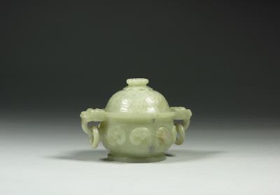 图片[2]-Jade incense burner with handles and phoenix pattern, Qing dynasty (1644-1911)-China Archive